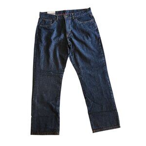 Adventuridge Flannel Lined Jeans Blue Straight Leg Pocket Denim Mens 38x32 NEW